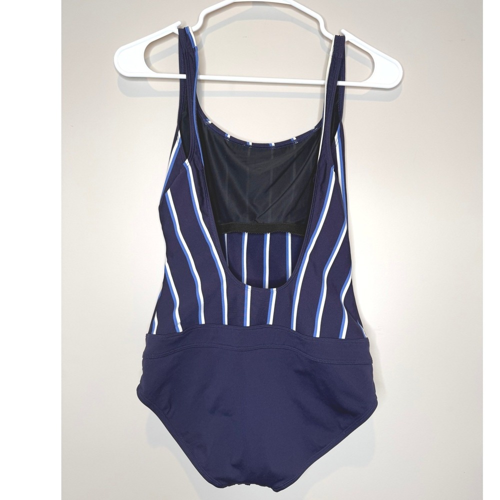 Ralph Lauren Sport Navy Striped One-Piece Swimsuit & Swim Skirt Cover-Up Set - Picture 3 of 9